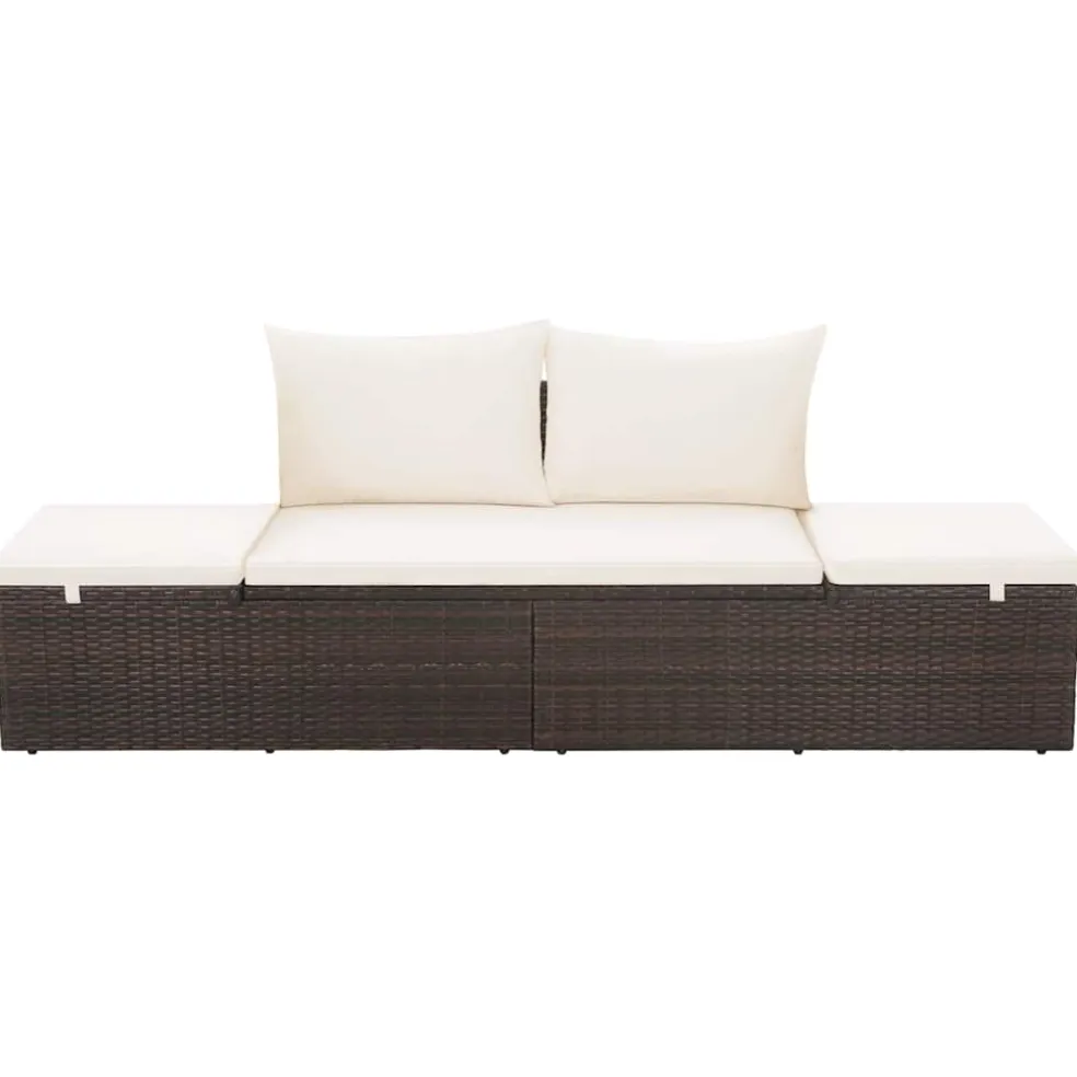 vidaXL Tuinbed 195x60 cm poly rattan bruin
