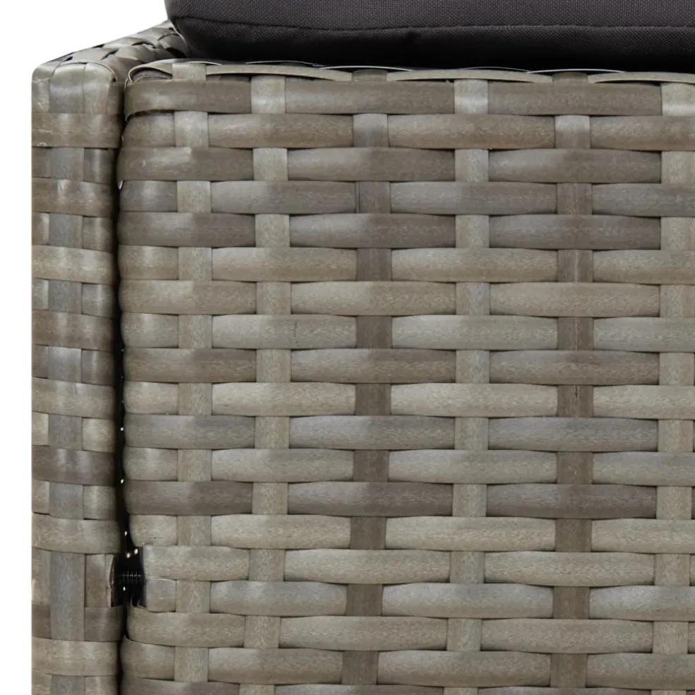 vidaXL Tuinbed 110x200 cm poly rattan grijs