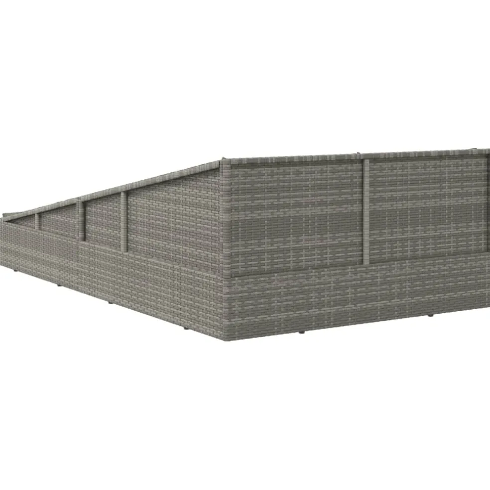 vidaXL Tuinbed 110x200 cm poly rattan grijs
