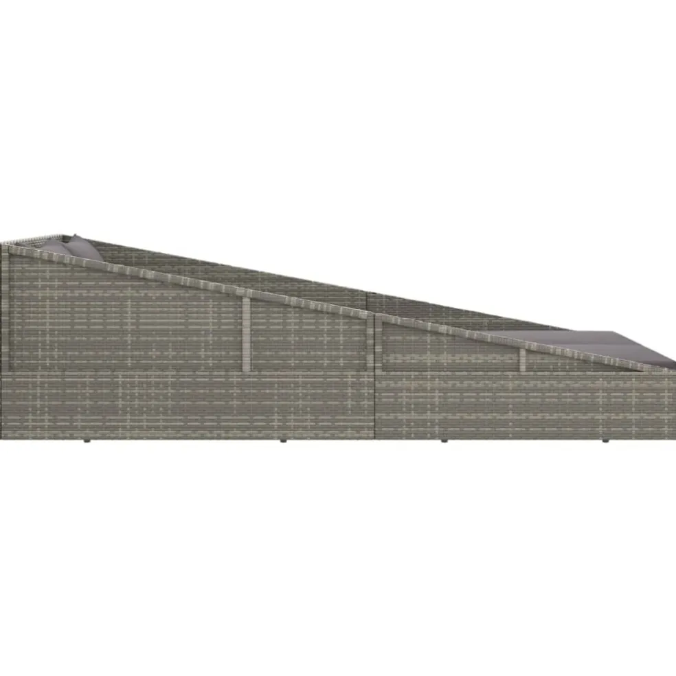 vidaXL Tuinbed 110x200 cm poly rattan grijs