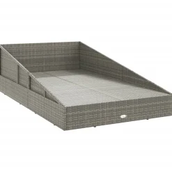 vidaXL Tuinbed 110x200 cm poly rattan grijs