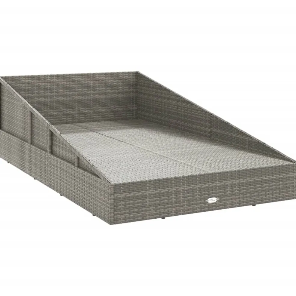 vidaXL Tuinbed 110x200 cm poly rattan grijs