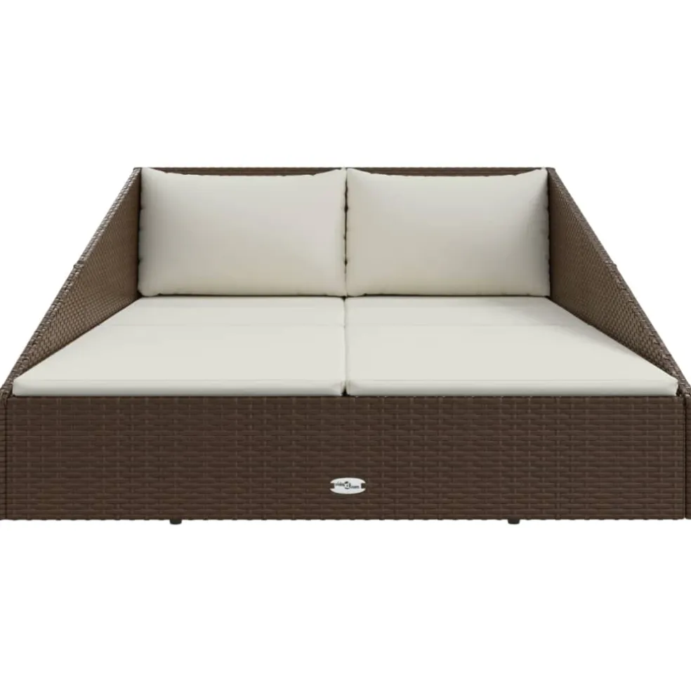 vidaXL Tuinbed 110x200 cm poly rattan bruin