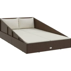 vidaXL Tuinbed 110x200 cm poly rattan bruin