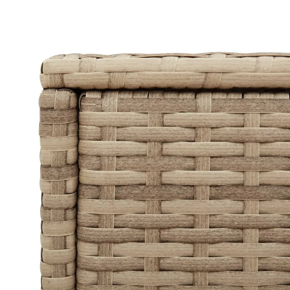 vidaXL Tuinbijzettafel met glazen blad 58x27,5x55 cm poly rattan beige