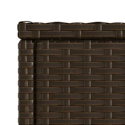 vidaXL Tuinbijzettafel met glazen blad 58x27,5x55 cm poly rattan bruin