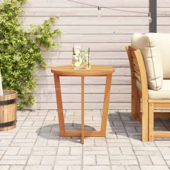 vidaXL Tuinbijzettafel rond Ø70x75 cm massief acaciahout
