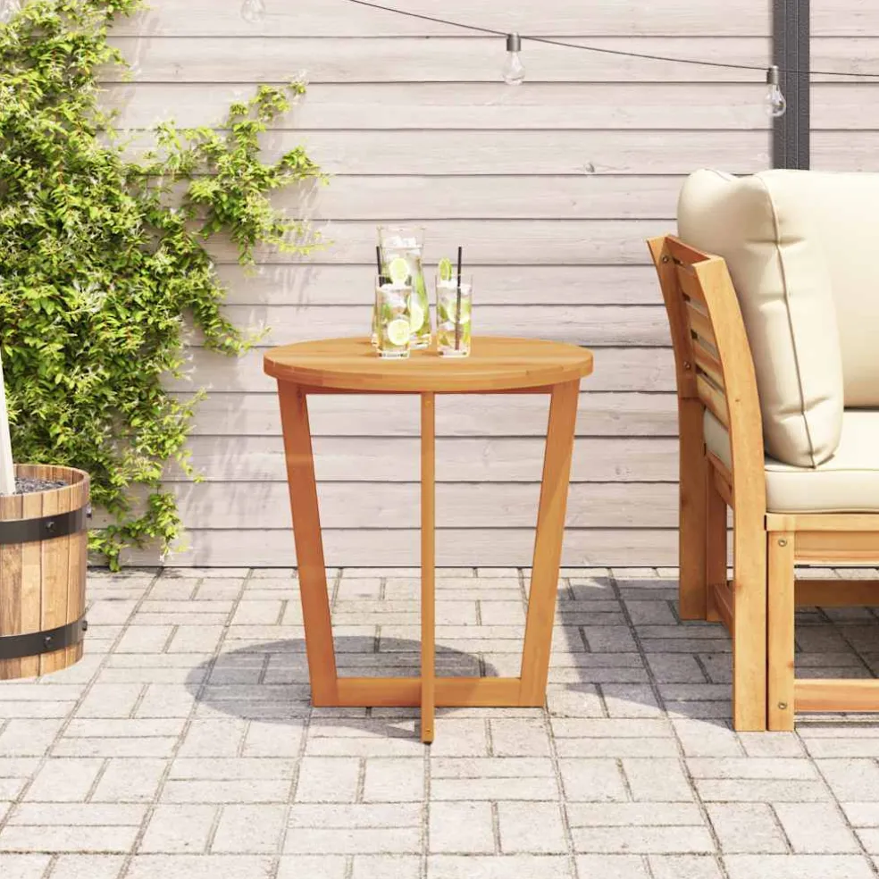 vidaXL Tuinbijzettafel rond Ø70x75 cm massief acaciahout