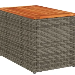 vidaXL Tuinbijzettafels 2 st 55x34x37 cm poly rattan en hout grijs