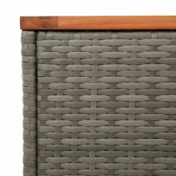 vidaXL Tuinbijzettafels 2 st 55x34x37 cm poly rattan en hout grijs