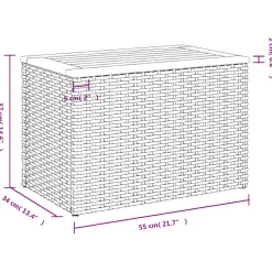 vidaXL Tuinbijzettafels 2 st 55x34x37 cm poly rattan en hout grijs