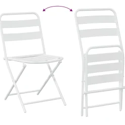 vidaXL Tuin Bistro Set 3 st Wit Staal