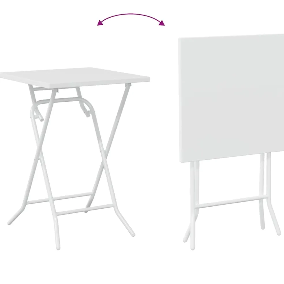 vidaXL Tuin Bistro Set 3 st Wit Staal