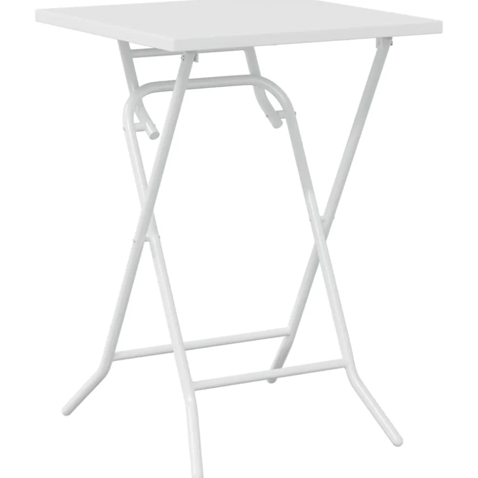 vidaXL Tuin Bistro Set 3 st Wit Staal