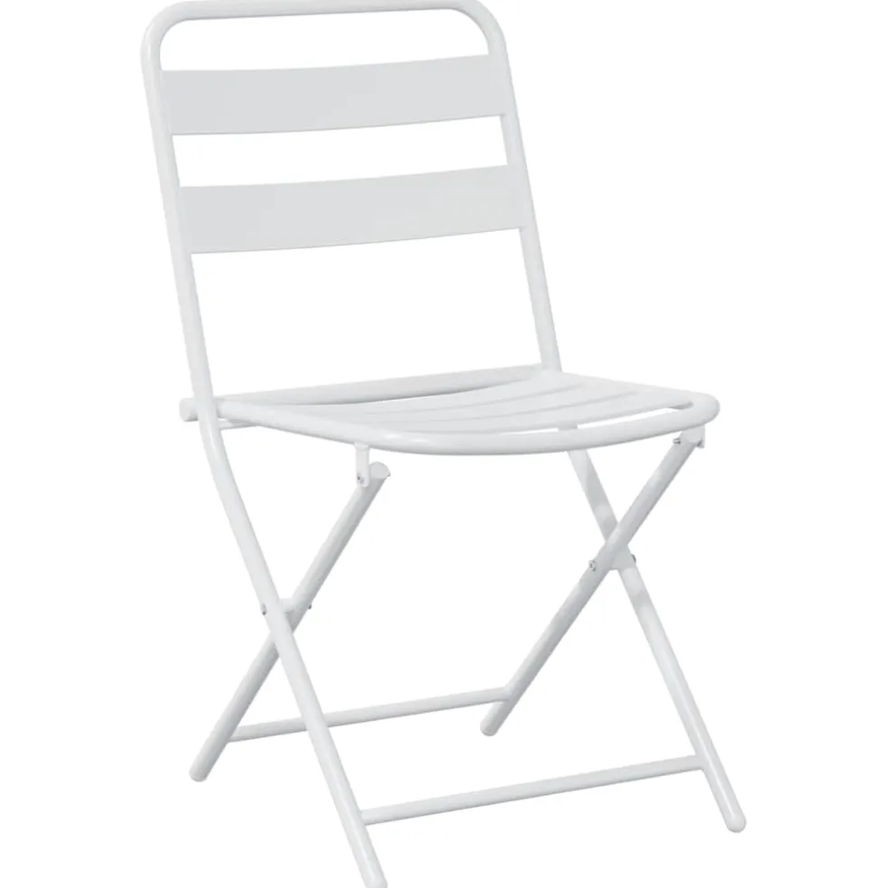 vidaXL Tuin Bistro Set 3 st Wit Staal
