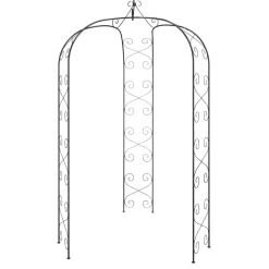 vidaXL Tuinboog Ø180x255 cm staal zwart