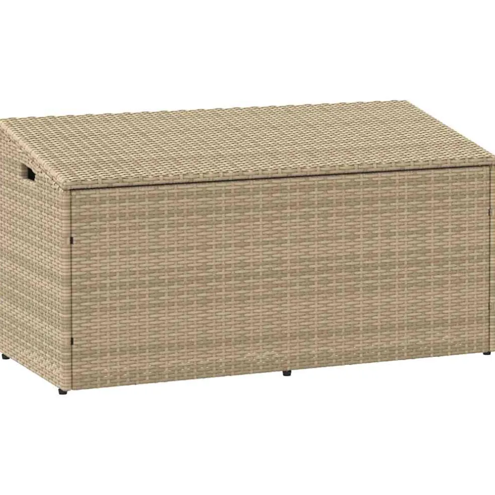 vidaXL Tuinbox beige 110x50x58 cm poly rattan