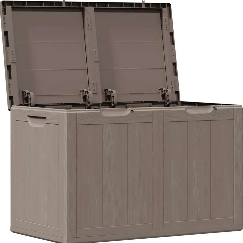 vidaXL Tuinbox 180 L PP houtlook bruin