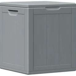 vidaXL Tuinbox 90 L PP houtlook grijs