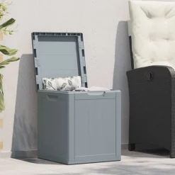 vidaXL Tuinbox 90 L PP houtlook grijs