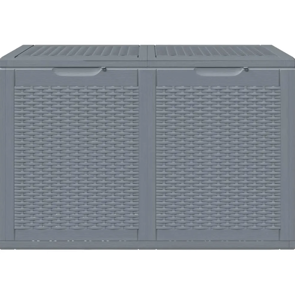 vidaXL Tuinbox 180 L PP rattan grijs