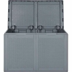 vidaXL Tuinbox 180 L PP rattan grijs