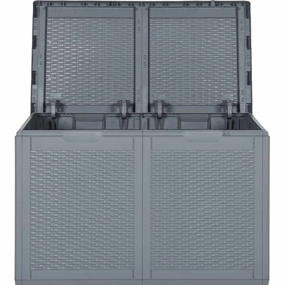 vidaXL Tuinbox 180 L PP rattan grijs