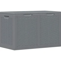 vidaXL Tuinbox 180 L PP rattan grijs