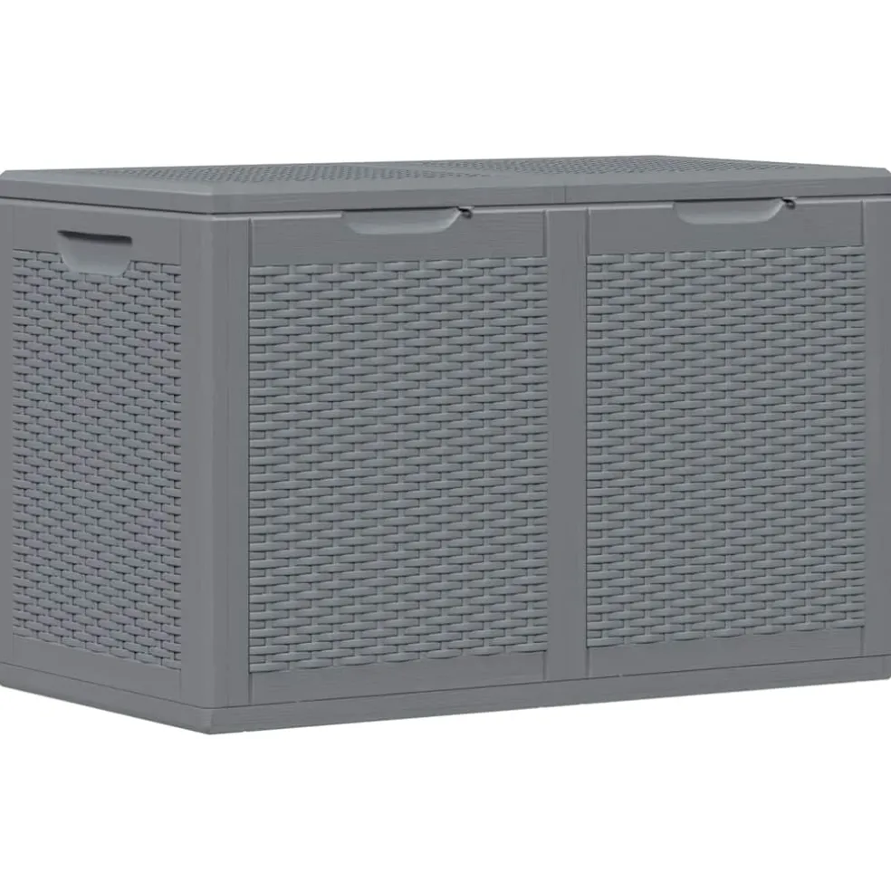 vidaXL Tuinbox 180 L PP rattan grijs