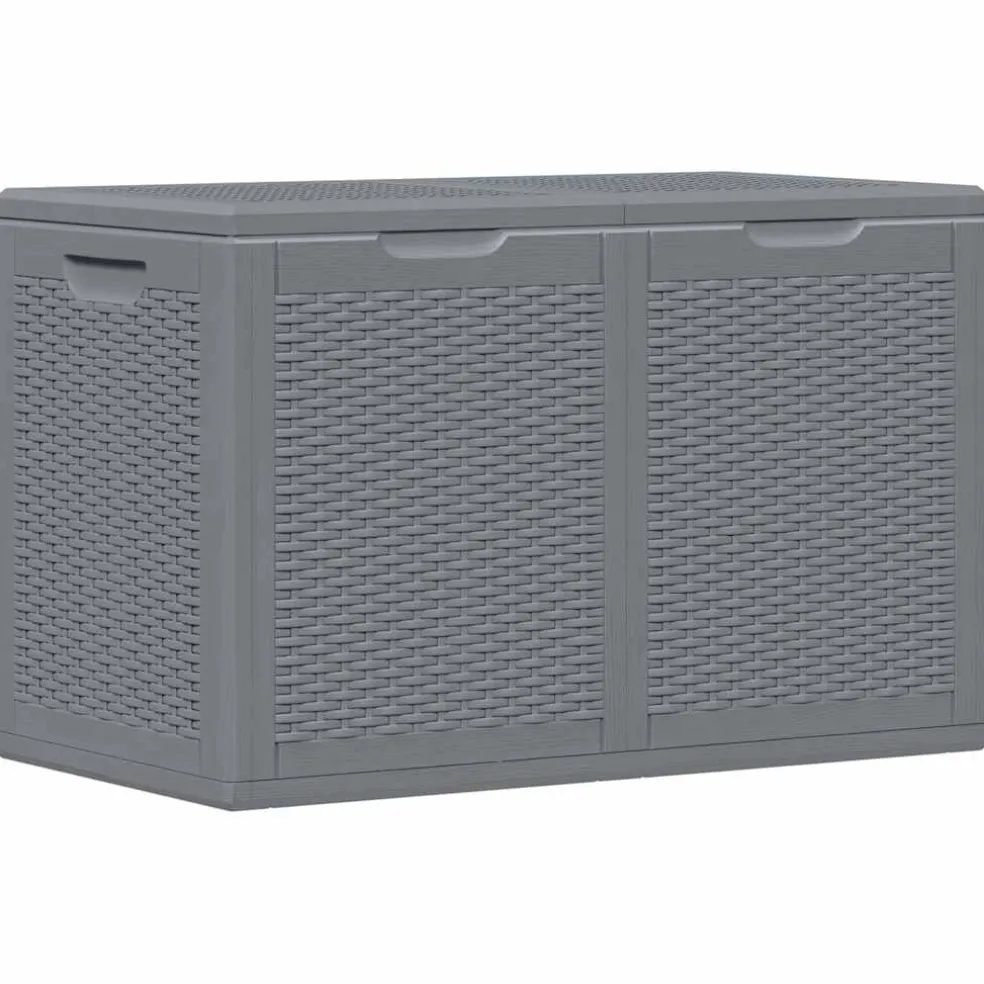 vidaXL Tuinbox 180 L PP rattan grijs