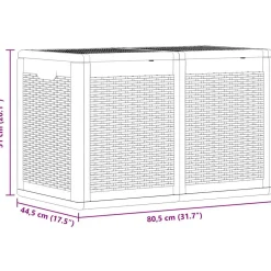 vidaXL Tuinbox 180 L PP rattan grijs