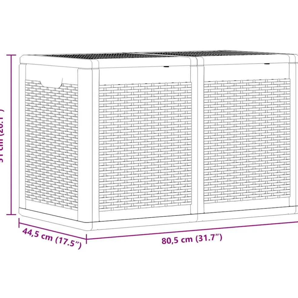 vidaXL Tuinbox 180 L PP rattan grijs