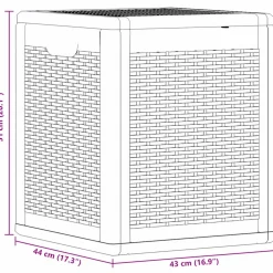 vidaXL Tuinbox 90 L PP rattan grijs