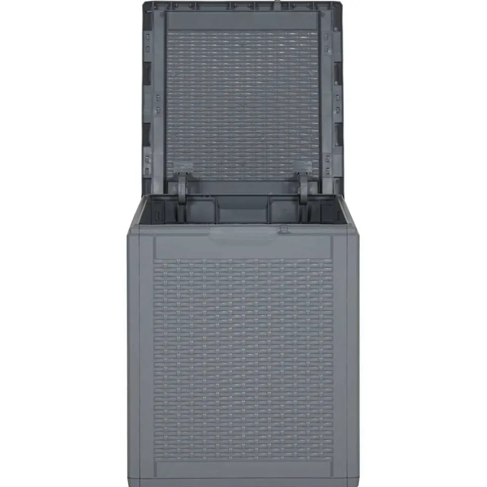 vidaXL Tuinbox 90 L PP rattan grijs