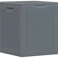 vidaXL Tuinbox 90 L PP rattan grijs