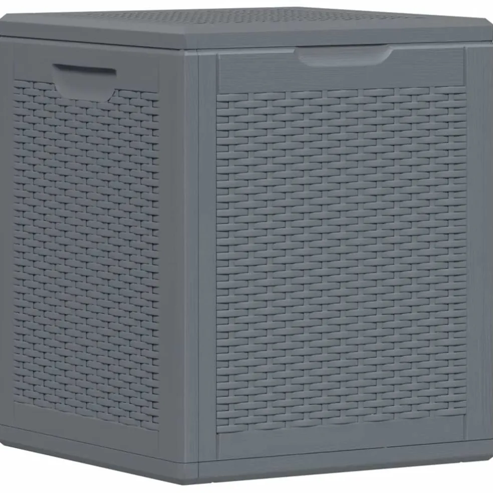 vidaXL Tuinbox 90 L PP rattan grijs