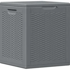 vidaXL Tuinbox 90 L PP rattan grijs