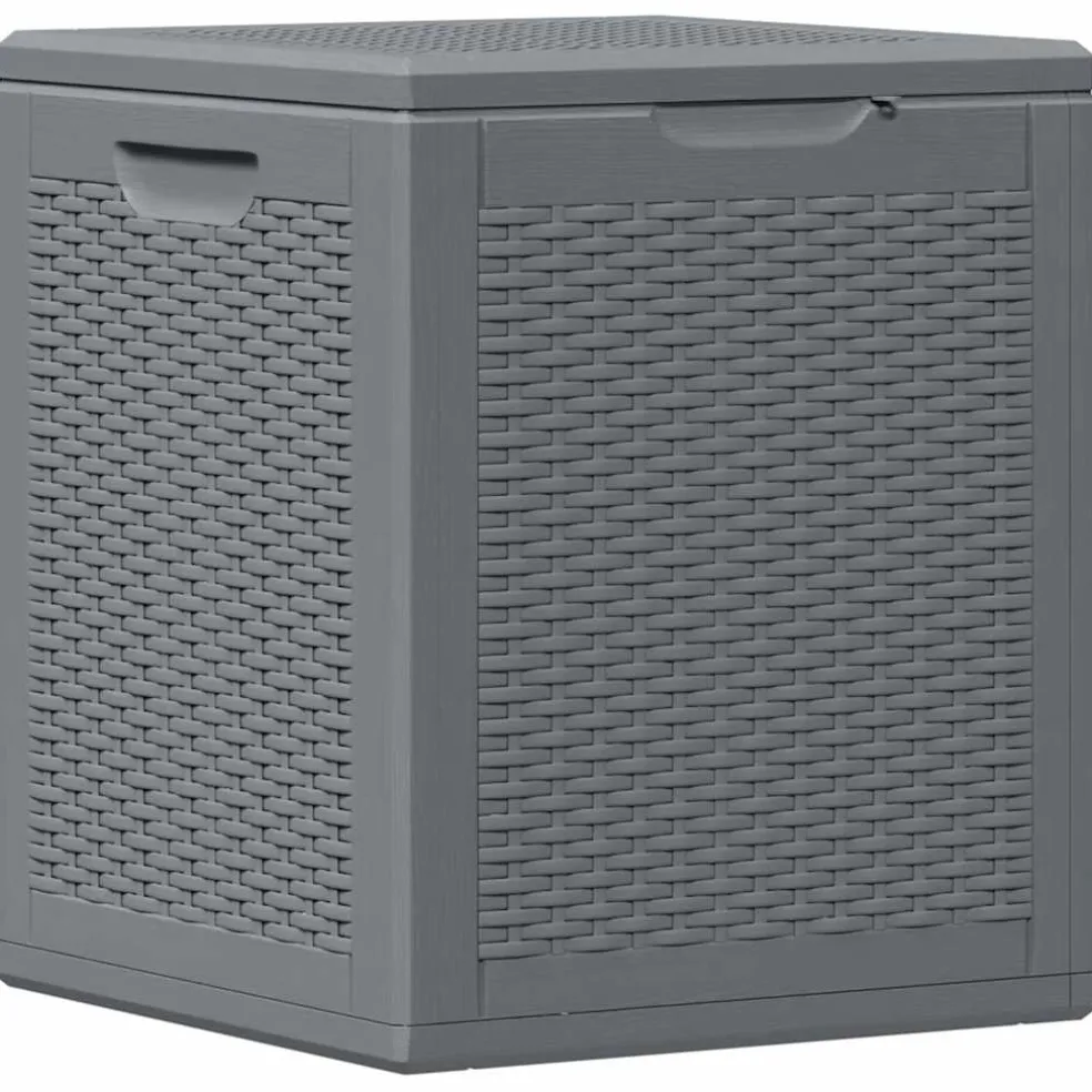vidaXL Tuinbox 90 L PP rattan grijs