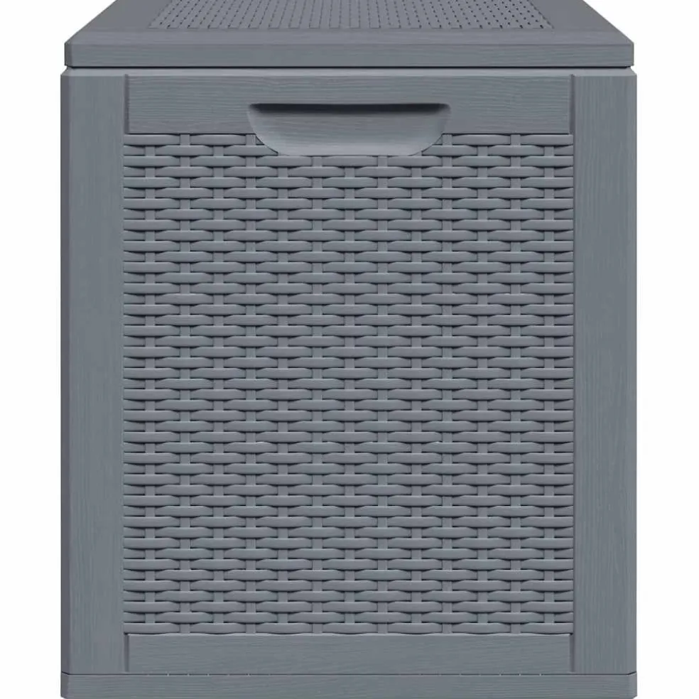 vidaXL Tuinbox 90 L PP rattan grijs