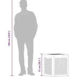 vidaXL Tuinbox 90 L PP rattan grijs