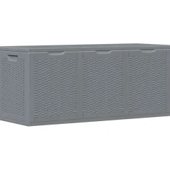 vidaXL Tuinbox 270 L PP rattan grijs