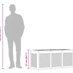 vidaXL Tuinbox 270 L PP rattan grijs