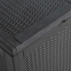 vidaXL Tuinbox 90 L PP rattan zwart