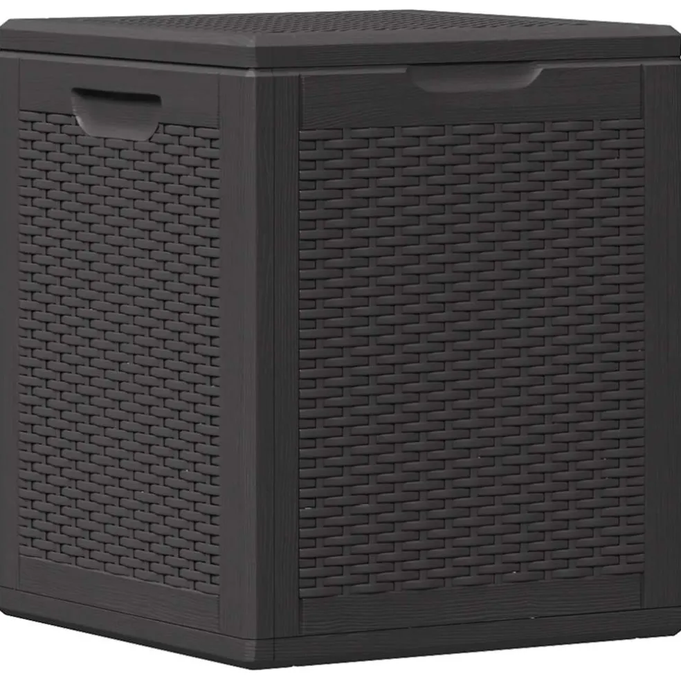 vidaXL Tuinbox 90 L PP rattan zwart