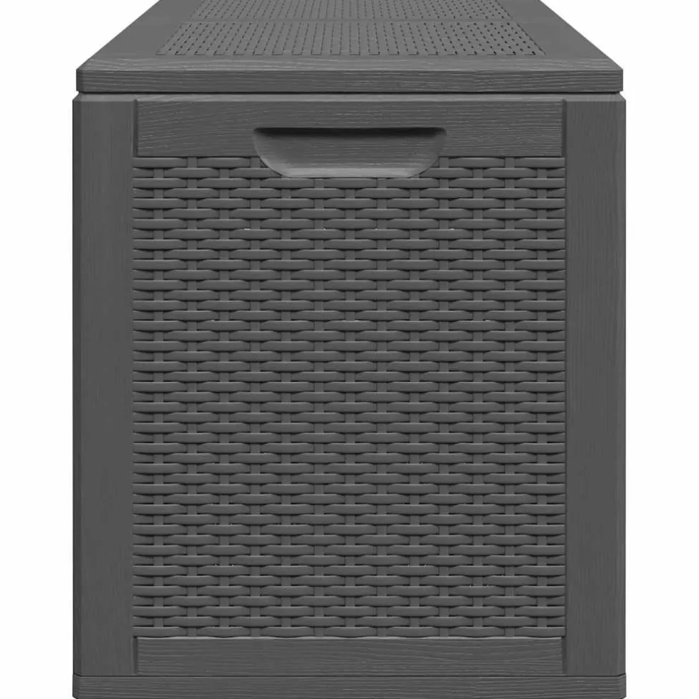 vidaXL Tuinbox 180 L PP rattan zwart