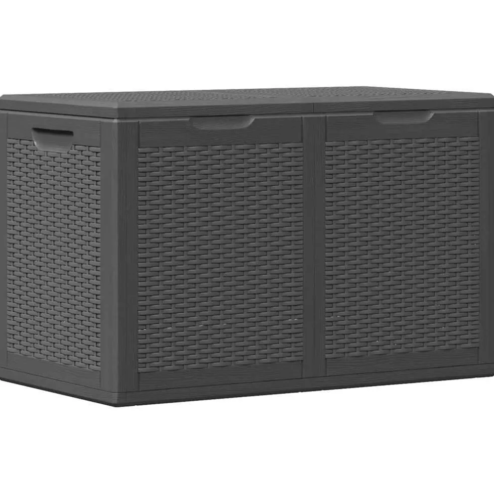vidaXL Tuinbox 180 L PP rattan zwart