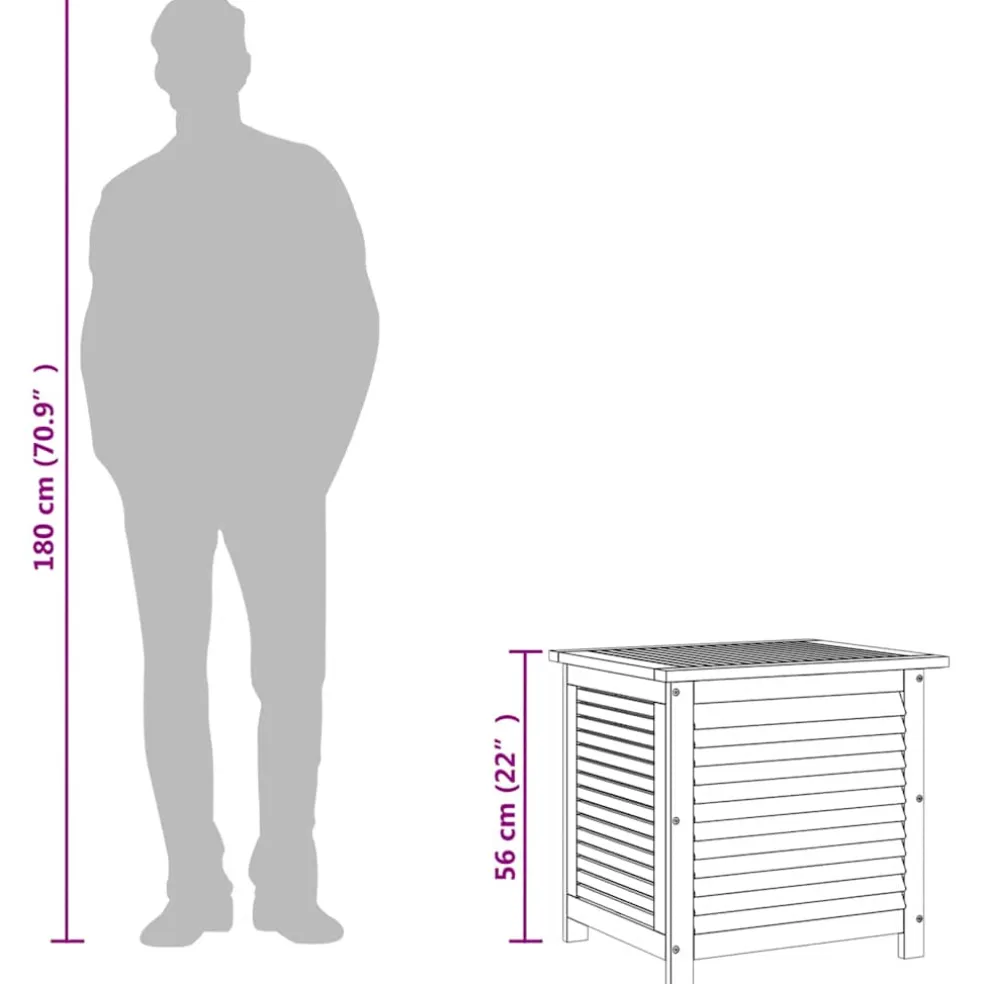 vidaXL Tuinbox met jaloezieën 60x50x56 cm massief acaciahout