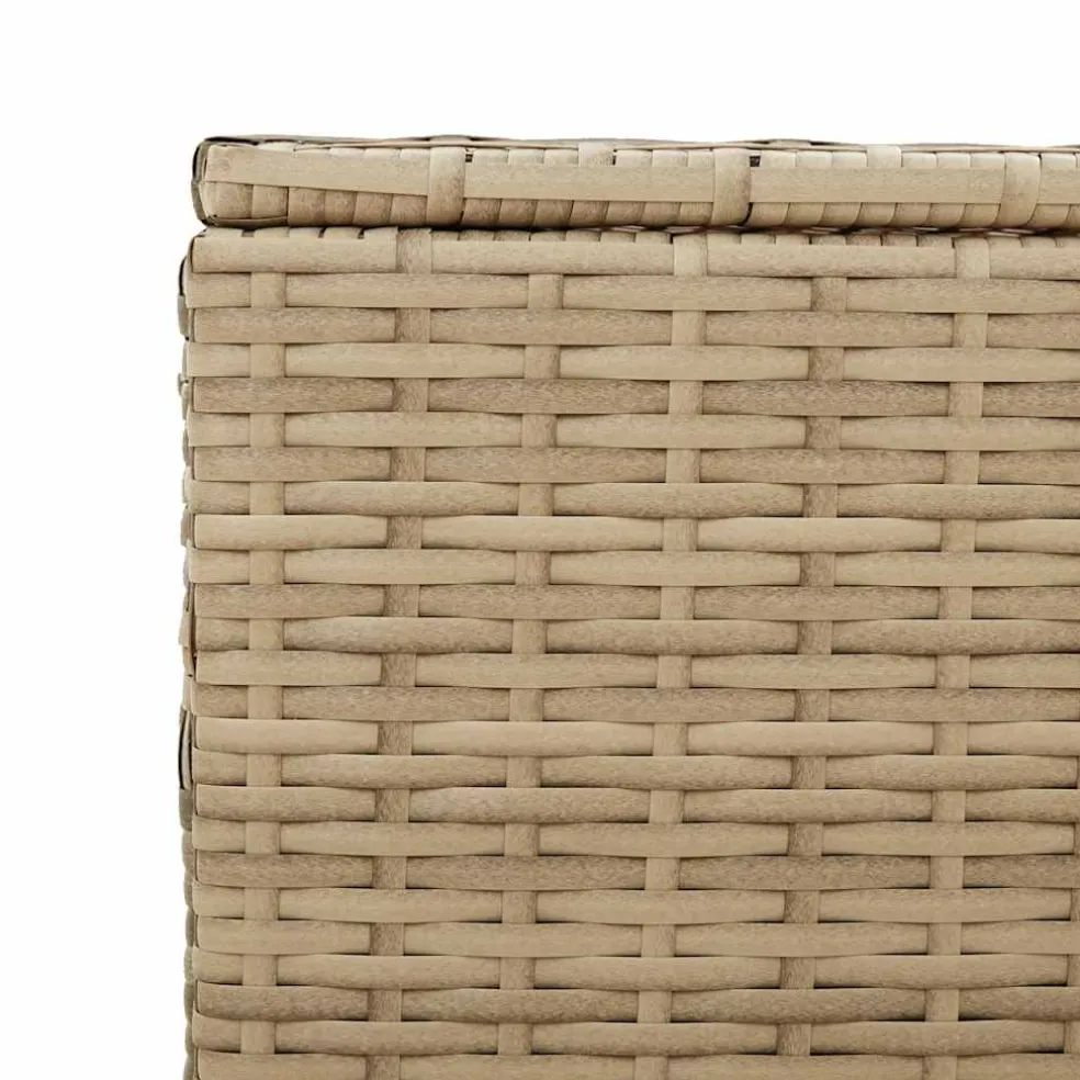 vidaXL Tuinbox met wielen 190 L poly rattan gemengd beige