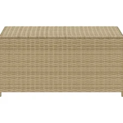 vidaXL Tuinbox met wielen 190 L poly rattan gemengd beige