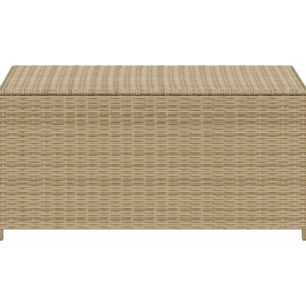 vidaXL Tuinbox met wielen 190 L poly rattan gemengd beige